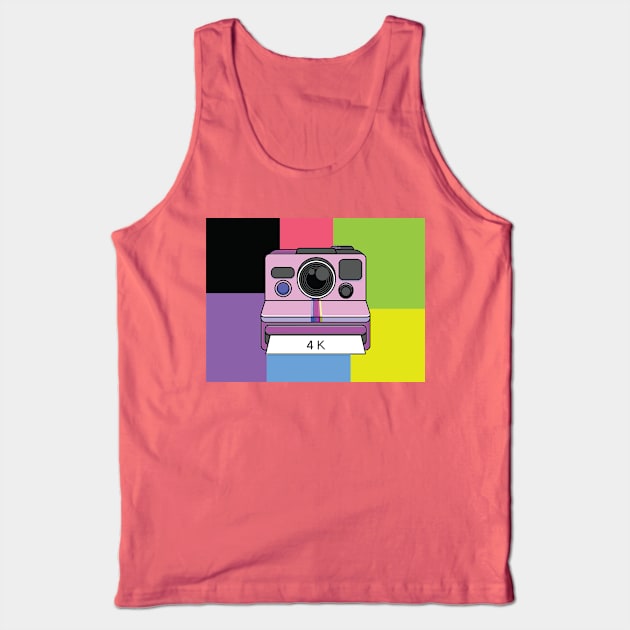 Retro Polaroid Instant Camera Vintage Art Poster Print Tank Top by CoolFactorMerch